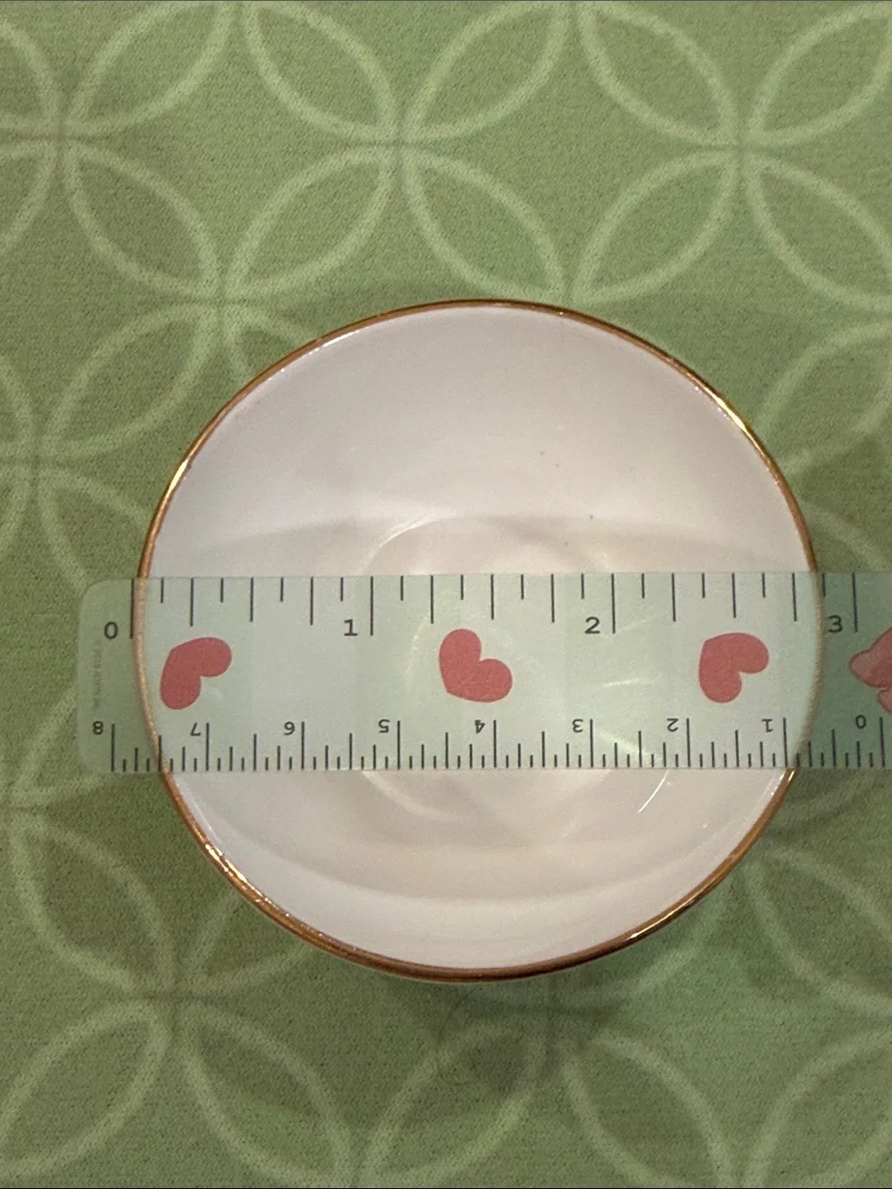 Pink & Green Maytime Floral Mahjong Dice Porcelain Dish Gold Rim